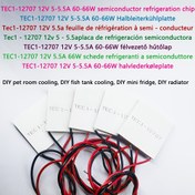 Resim 1/5 adet TEC1-12707 12V 5-5.5A 60W/66W Peltier Soğutma Pedı - DIY Mini Buzdolabı, Akvaryum ve Evcil Hayvan Odası için Yarı İletken TEC Elemanı - Kırmızı/Siyah Kablolarla Yüksek Verimli Kompakt 3.99cm x 3.99cm, Buzdolabı Soğutucu, Mini Buzdolabı Soğutma, Güvenilir Termal Yönetim 