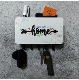 Resim Home Yazılı Dekoratif Bölmeli Anahtarlık Duvar Askılık Dekor Diğer 
