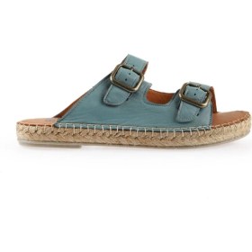 Resim Bueno Shoes Mavi Deri Kadın Düz Terlik 