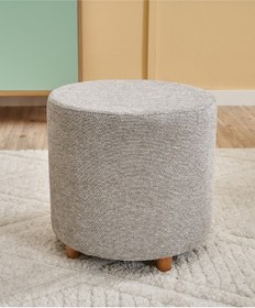 Resim Favora Mario Ahşap Ayaklı Puf - Bej Bej 