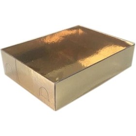 Resim Asetat Kapaklı Karton Kutu 9X12X3 Cm (25 Adet) Gold 