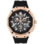 Resim Quantum Hng1097.851 Tüm Fonksiyonları Aktif Silikon Kordon Çelik Kasa Kronograf 10 Atm Suya Dayanıklı Siyah Renk Erkek Kol Saati Bakır 