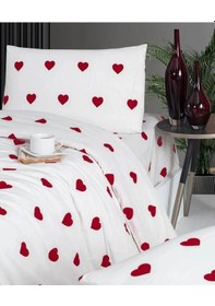 Resim Tek Kişilik Kalp Desenli Nevresim Takımı 