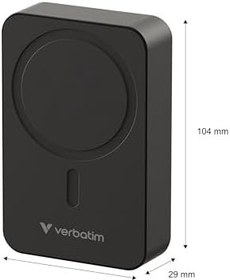 Resim Verbatim 32223 Magsafe 20000 Mah Manyetik Kablosuz Powerbank, Siyah 