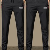 Resim 2 Adet Erkekler İçin Günlük Fermuarlı Cepli Bağcıklı Pantolon - Günlük Kıyafet, Dış Mekan Yürüyüşü & Hediye İçin Şık Baskılı Jogger Pantolonlar, Siyah & Gri, Polyester Karışımı, Rahat & Fonksiyonel Tasarım, Dış Mekan Yürüyüş Giyimi | Ayarlanabilir Konfor Pantolonları | Polyester Karışımı Pantolonlar, Koşu Pantolonları 