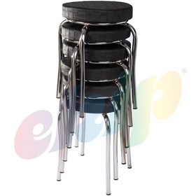 Resim Tabure Mutfak Sandalyesi 6 Adet Siyah 