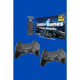 Resim Retro Oyunlar 4K Game Stick 2.4g Kablosuz Çift Kol 3500 Oyun Atari 