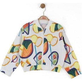 Resim Nk Kids Kız Çocuk Rainbow Ceket 38541 Ekru-mavi 