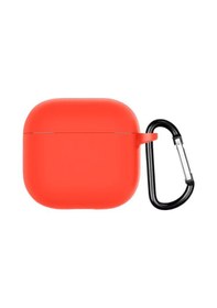 Resim Apple Uyumlu AirPods4 Silikon Koruyucu Kılıf + Kanca Kırmızı 