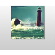 Resim Dalga Ve Deniz Feneri Kanvas Tablo 