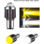 Resim Mod10 S2 Mercekli LED Far Ampulü Bosch Tip Çift Renk Sarı - Beyaz 