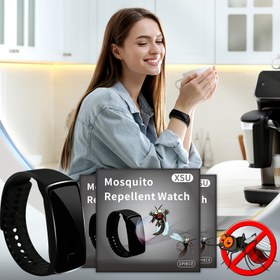 Resim Elektronik Sesi Teknolojisine Sahip Sivrisinek Kovucu Saat - Pille Çalışan Böcek Kovucu Bileklik, Yazlık Kamp ve Doğa Yürüyüşü İçin - Erkekler ve Kadınlar için Şık Tasarım, Evde Kullanım, Silikon Bilezik, Dayanıklı Malzeme, Dış Mekan Koruma, Taşınabilir Cihaz 