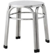 Resim Metal Tabure Paslanmaz Çelik Rahat Oturma Kaymaz Endüstriyel İstiflenebilir 