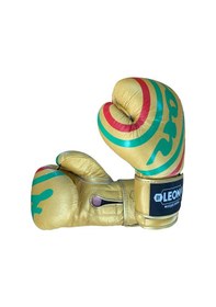 Resim Leon Curved Deri Kick Boks Ve Muay Thai Eldiveni Altın 