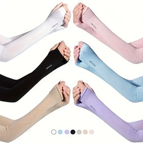 Resim 1 Çift Atletik Sıkma Kollu, UV Koruma, Serin Dövme Kapağı, Voleybol, Futbol için Outdoor Güneş Kremi Ekipmanı - Kol Kollu, Yalnızca El Yıkama, 1 Set 
