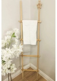 Resim Kl-mrd521s - Dekoratif Merdiven Havluluk - Iskandinav Tarzı, Kayın Ahşap, 140x35 Cm 