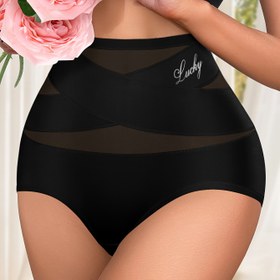 Resim Yüksek Bel Mektup Baskılı Dikişsiz Slip, Seksi Rahat Nefes Alabilen Esnek İç Çamaşırı, Kadın İç Giyim & İç Çamaşırı 