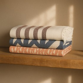 Resim %100 Pamuk Doğal Ultra Yumuşak Silverlyne Linea Peştamal - Mavi / Standart 