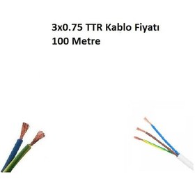 Resim Surtel 3X0.75 Bakır Kablo 100 Metre 