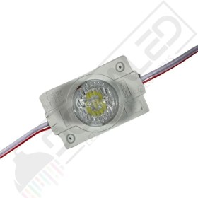 Resim Dora Led 12 Volt Gün Işığı 1,5 Watt Tekli Lensli 3030 Reklamcı Modül IP65 (10 Adet) 