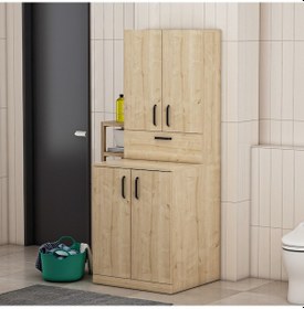 Resim Palmiro Çamaşır Makinesi Dolap Takımı Meşe 