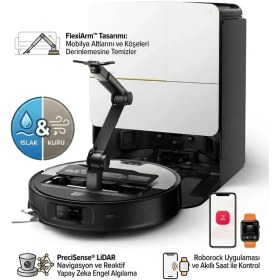 Resim Roborock Saros Z70 Gümüş Robot Süpürge: 22.000 Pa Emiş Gücü, Omnigrip Mekanik Kol, 40MM Engel Aşma, 80°c Hijyenik Paspas Yıkama ve Kurutma Istasyonlu, 3D Tof Navigasyon, 180 Dakika Çalışma Süresi 