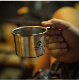 Resim Geeroyoo Kamp Ve Doğa İçin 304 Paslanmaz Çelik Taşınabilir Ölçümlü Bira Bardağı - 210ml, Isıtılabilir, Katlanabilir Gümüş 