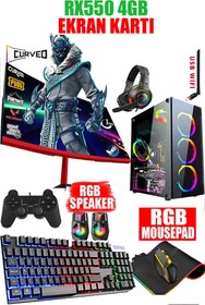 Resim DMC N140x Windows 11 Ryzen 5 5500,16GB,500GB HDD,256GB SSD,4GB RX550,24"oyuncu Masaüstü Bilgisayar 