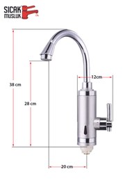 Resim Sıcak Musluk Elektrikli Ani Su Isıtıcı Termal Şofben Musluk Lavaboya Monteli ASG-4B Beyaz 