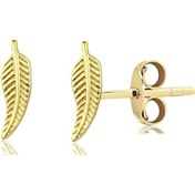 Resim Altın Tüy Küpe 