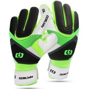 Resim Geeroyoo Çocuklar İçin Yeşil Kaleci Eldiveni - 7 Numara, 17-18 Cm, Lateks + Pu Malzeme Yeşil 