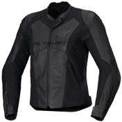 Resim Alpinestars Stella Faster V3 Deri Korumalı Kadın Motosiklet Montu Siyah Siyah 