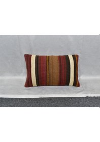 Resim Zehra Abla Halı Yeni El Dokuma Dekoratif Lumbar Kilim Kırlent Yastık Kılıfı 6566 Çok Renkli 