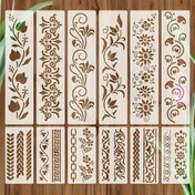 Resim 12 adet Şık Beyaz Dantel Şablon Retro Tarzı Çiçek Dantel El Sanatları Plastik Kalıplar, DIY El Sanatları için Uygun - Tekrar Kullanılabilir Çiçek ve Bitki Tasarımları, Mobilya Tuval ve Ahşap Projeler için Mükemmel, Tekrar Kullanılabilir El Sanatları Kalıpları 