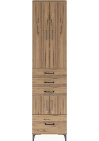 Resim Arges Dolap 4 Raflı 4 Çekmeceli 4 Kapaklı 60x30x243 Çam-çam Çam 