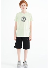Resim Tommylife Tommy Life Açık Yeşil Nakış İşleme Detaylı O Yaka Standart Kalıp Erkek Çocuk T-shirt - 11115 AÇIK YEŞİL 
