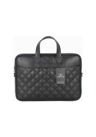 Resim Case Club 1417 Slim Çanta Kılıf & Laptop Evrak Çantası Kapiton Desen 13,3 Inç Omuz Askılı Apple Uyumlu MacBook Air Pro Siyah 