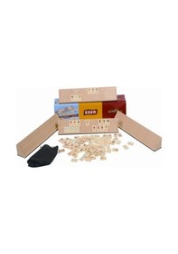 Resim Eser Plastik Okey Takımı - Klasik 4'lü Istaka Seti - Taş Saklama Torbalı 