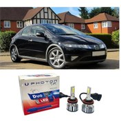 Resim Honda Civic Hb Led Xenon Kısa Far Ampulü H7 Duo Yeni Seri Beyaz 2006+ 