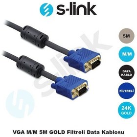 Resim 5M Erkek Erkek Vga Altın Uçlu Görüntü Kablosu 