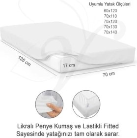 Resim HOME Pamuk Penye, Lastikli Full Kenar Bebek Çarşafı - Oeko-Tex Sertifikalı, Yumuşak ve Nefes Alabilir, Organik Pamuk, Anne Yanı, Çocuk Beşik Çarşafı (Mavi) 