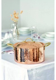 Resim Bakır Modern Tencere Derin Model 19 CM Bakır Renk 