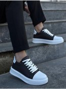 Resim Kb-x46 Kuback Siyah Beyaz Yüksek Beyaz Taban Günlük Spor Ayakkabı Beyaz 