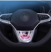 Resim Xuweiwei Volkswagen İçin Pembe Sevimli Araba İçi Aksesuarı Balık Tankı Teması Dayanıklı Plastik Tekerlek Dekoru 