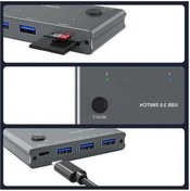 Resim Pazly Kc-234t Usb 3.0 Anahtarı 2-4 Çıkış Tf/sd Kart Okuyucu 