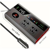 Resim Dream011 Siyah 200w Araba İnvertörü Dc12v 24v Güç Dönüştürücü Led Ekran 4 Usb Port Hızlı Şarj Type C 