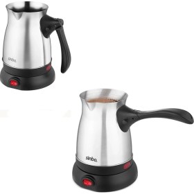 Resim Pileli Store Çelik Elektrikli Cezve Türk Kahve Makinesi - 6FİNCAN=500ML 360 Derece Kablosuz Kullanım 600W 