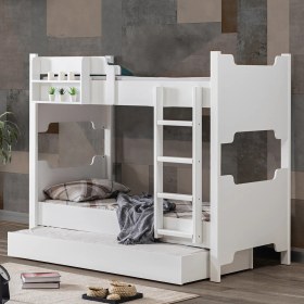 Resim Setay Mdf Profil Avrasya Ayrılabilir Beyaz Yavrulu Ranza 