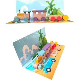 Resim Minik Tren Severler İçin Mükemmel Bir Yolculuk Ahşap Vagonlu Tren 