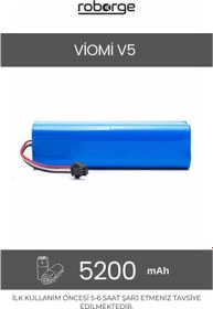 Resim Roborge Viomi V5 Robot Süpürge Uyumlu Batarya 5200 mAh - Muadil Ürün 